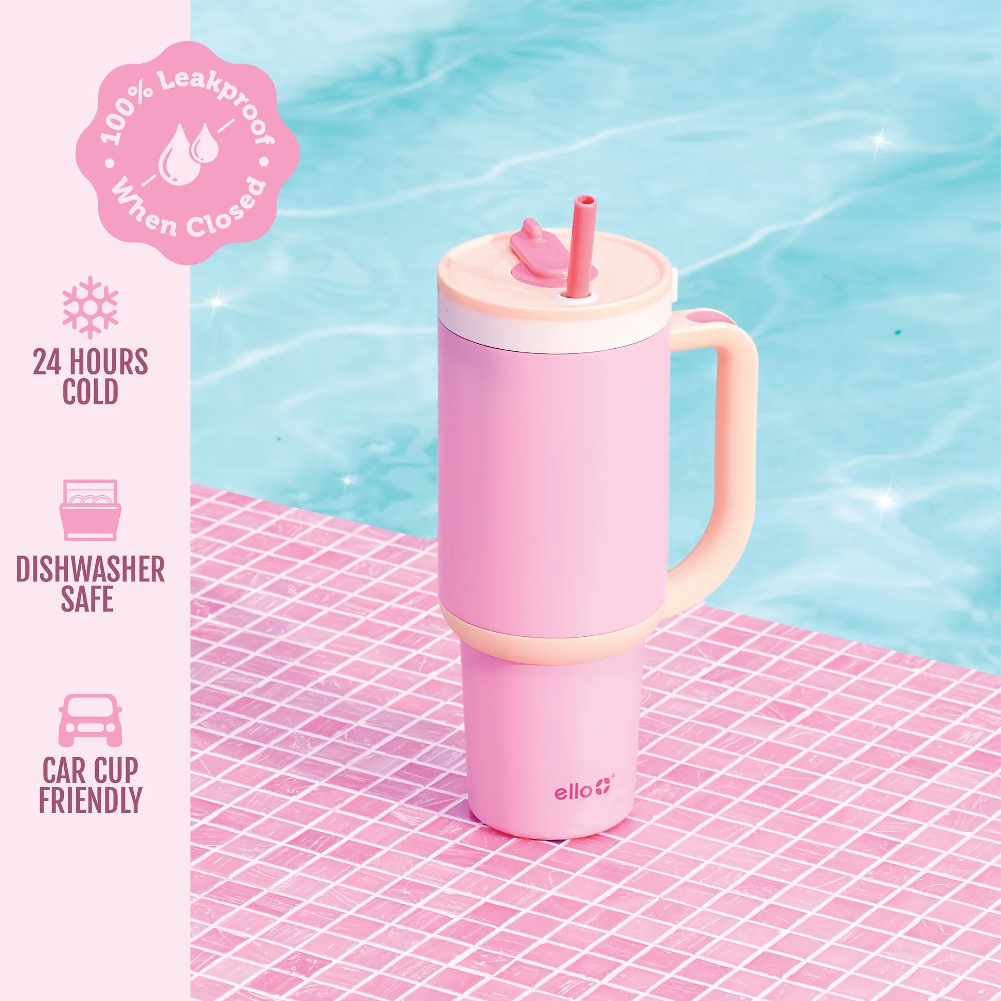 Ello Oasis Stainless Steel Tumbler Sunrise Glow 30oz