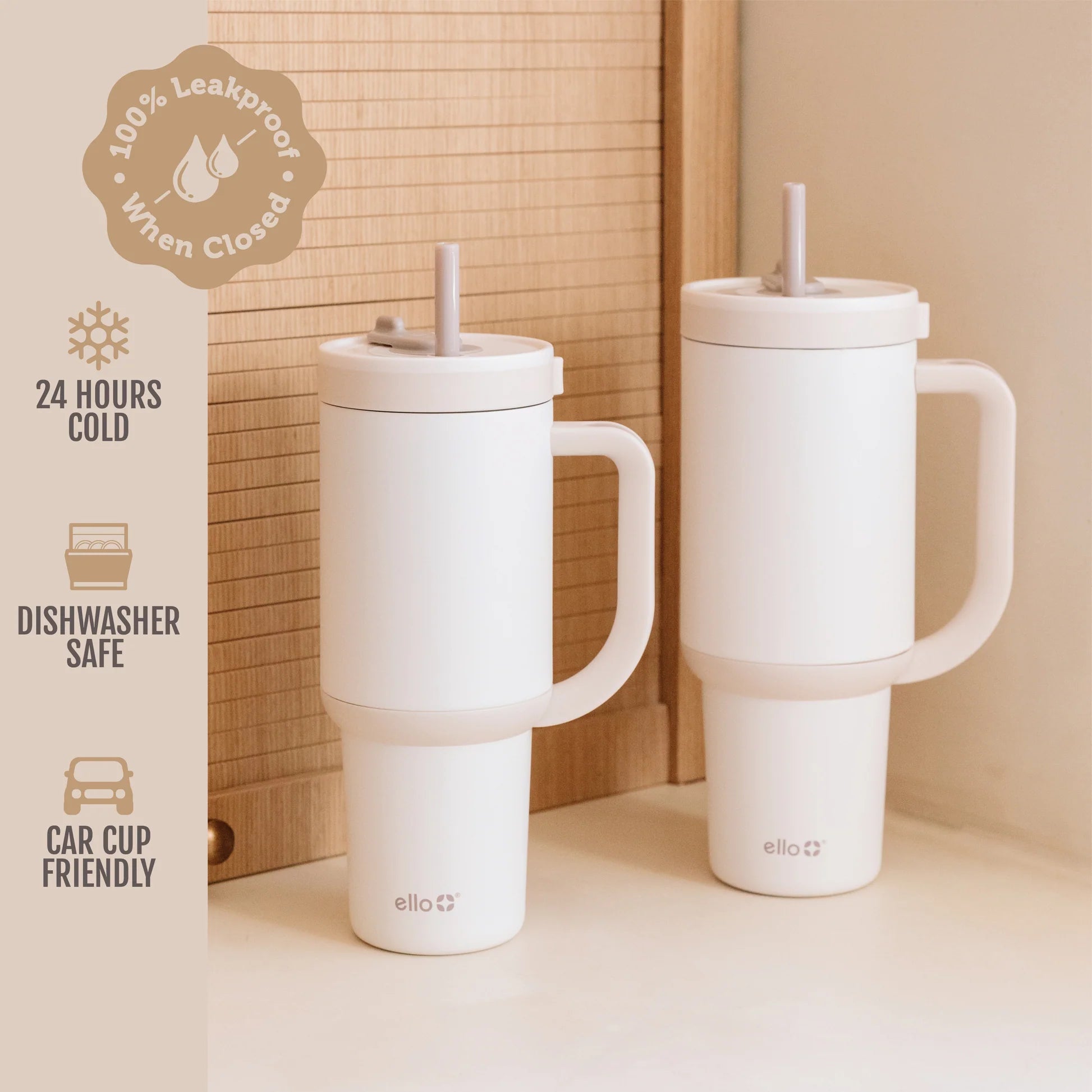 Ello Oasis Stainless Steel Tumbler Cream 30oz