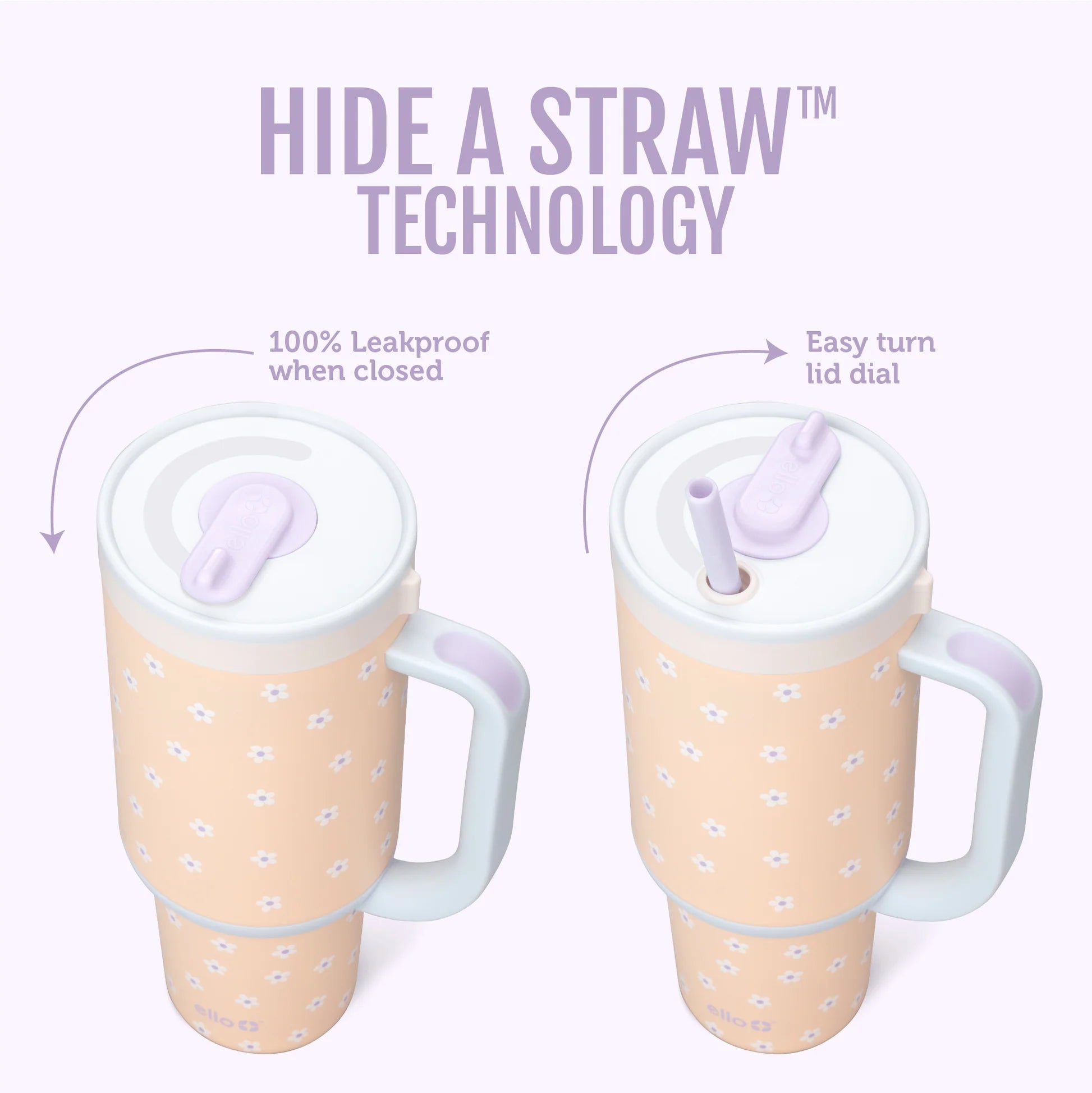 Ello Oasis Stainless Steel Tumbler Daisy 30oz